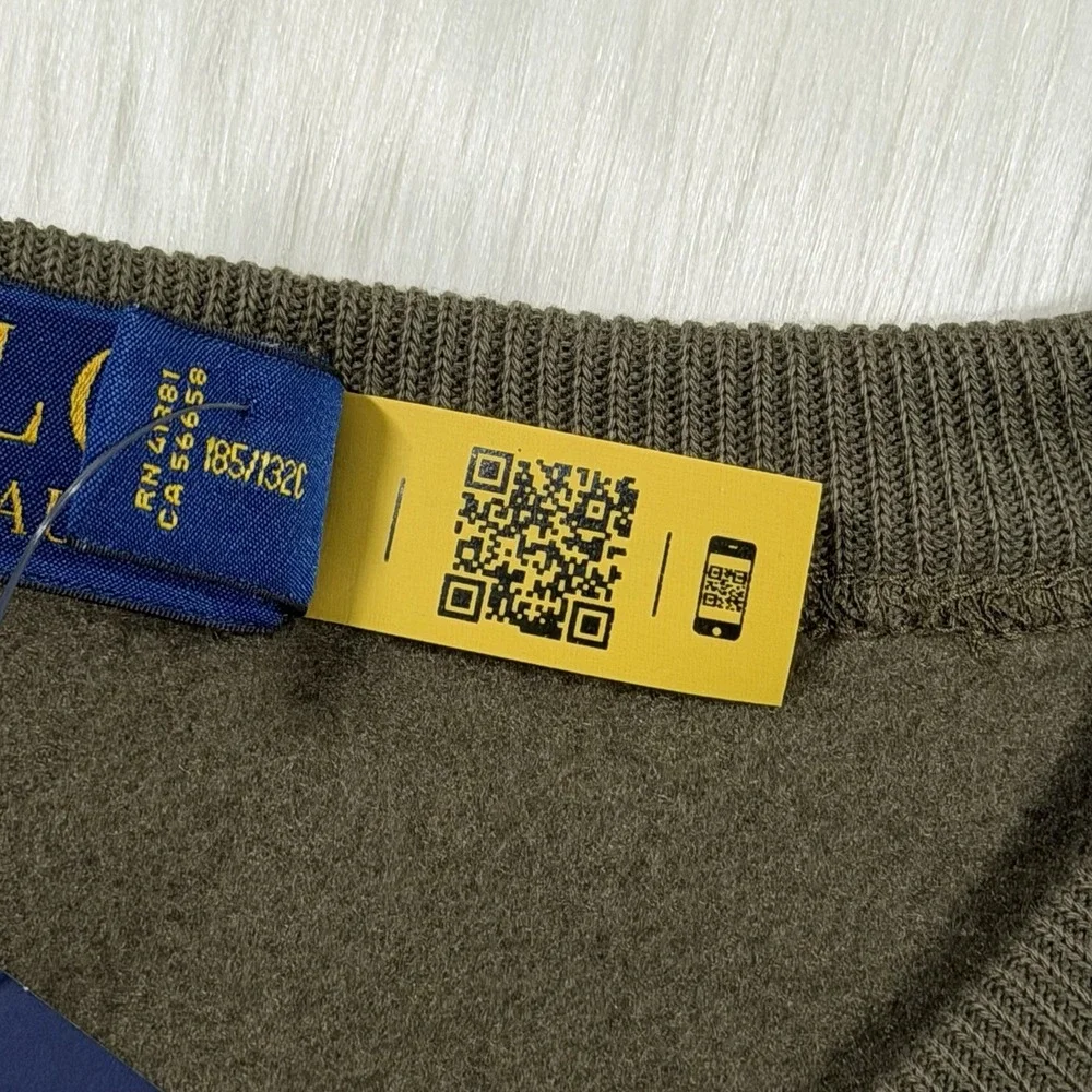 Polo Ralph Lauren Men's Size 2XLT Green Logo Fleece Sweatshirt